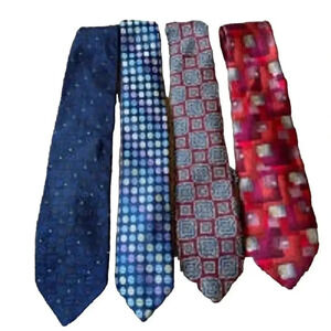 4 Varieties Packed 100% Silk Name Brands Men Neck Ties
